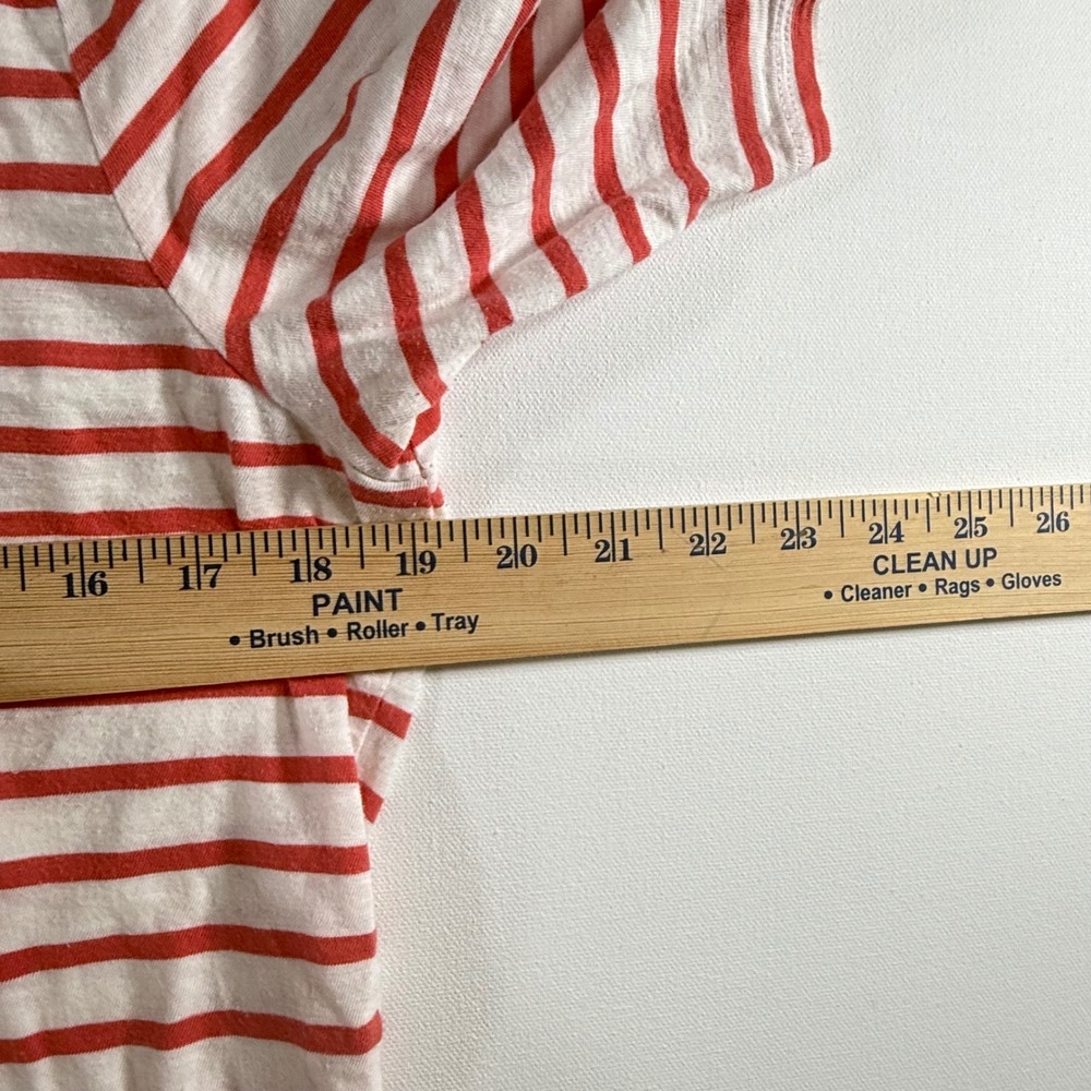 Boden Floral Nautical Anchor Stripe Shirt Womens 12 Red White Coastal Preppy - Picture 11 of 12